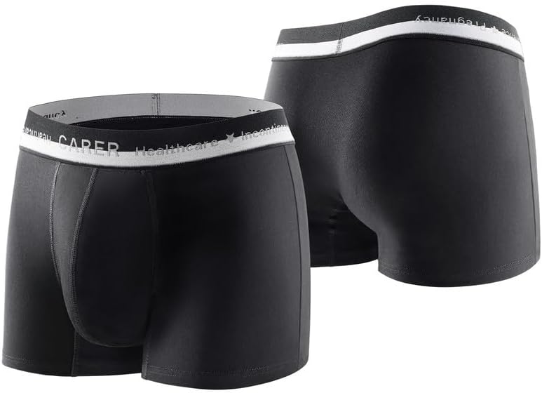 Mens Incontinence Boxer Briefs 2PCS Leakproof Urinary Incontinence Underwear for Men with Front Absorbent Area for Bladder Leakage Protection, Instant Absorbency Mens Incontinence Underwear, Medium