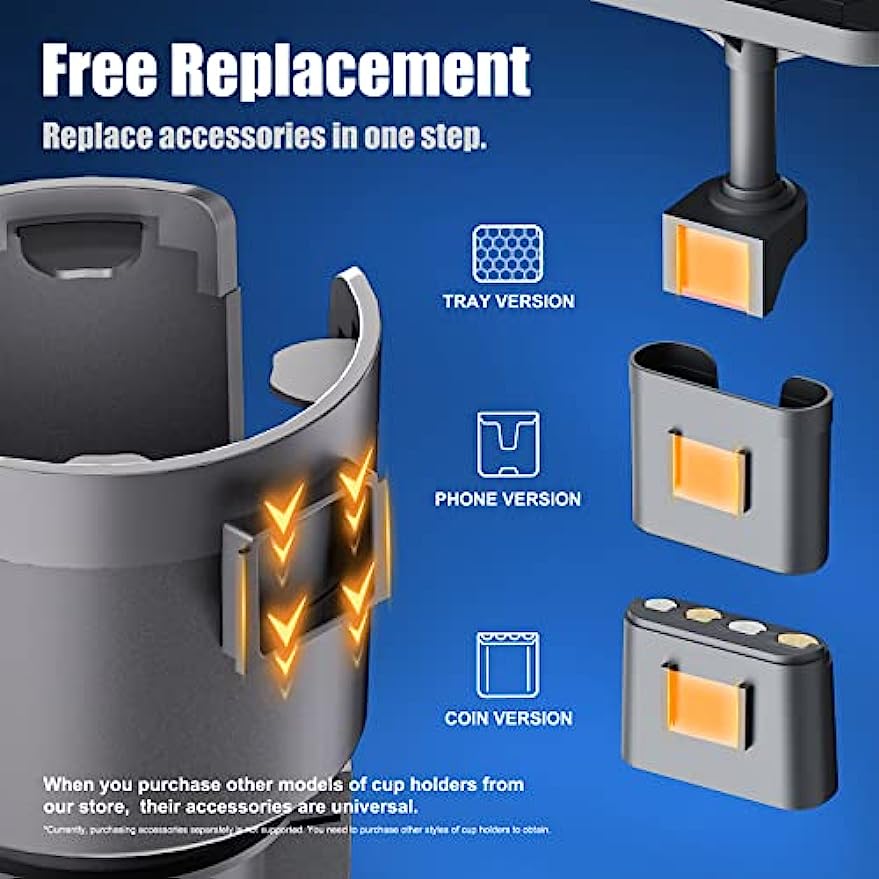 Cup Holder Tray for Car Cup Holder Expander for Car Drink Holders Compatible with Detachable Tray Table