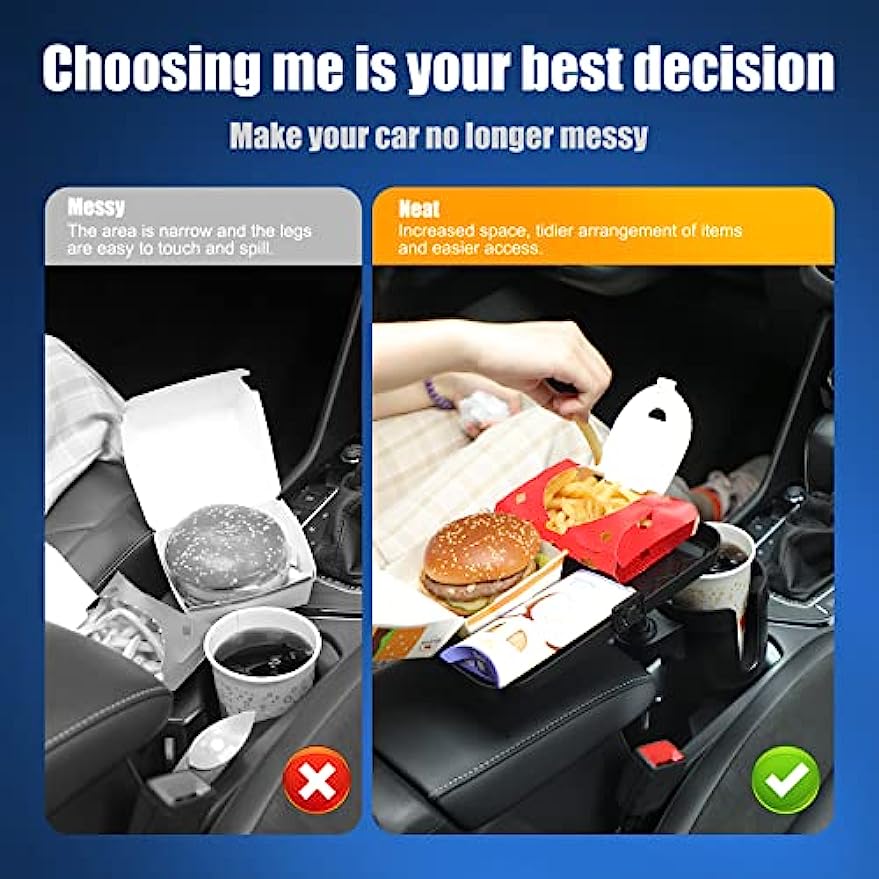 Cup Holder Tray for Car Cup Holder Expander for Car Drink Holders Compatible with Detachable Tray Table