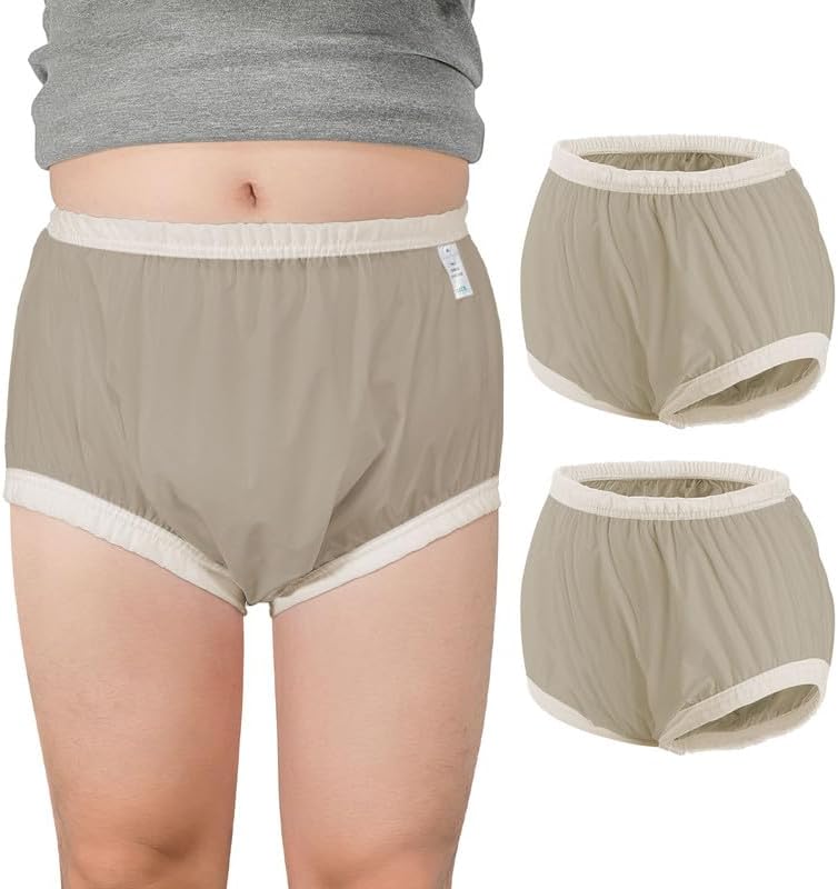 2 PCS CARER Pull-On Waterproof Underwear Unisex Washable Diaper Cover for Incontinence Waterproof,Durable Leakproof Underwear for Incontinence to Use with Diapers & Briefs for Added Leakage Protection