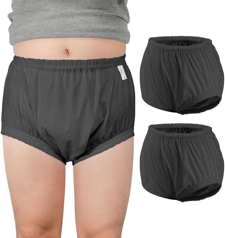 2 PCS CARER Pull-On Waterproof Underwear Unisex Washable Diaper Cover for Incontinence Waterproof,Durable Leakproof Underwear for Incontinence to Use with Diapers & Briefs for Added Leakage Protection