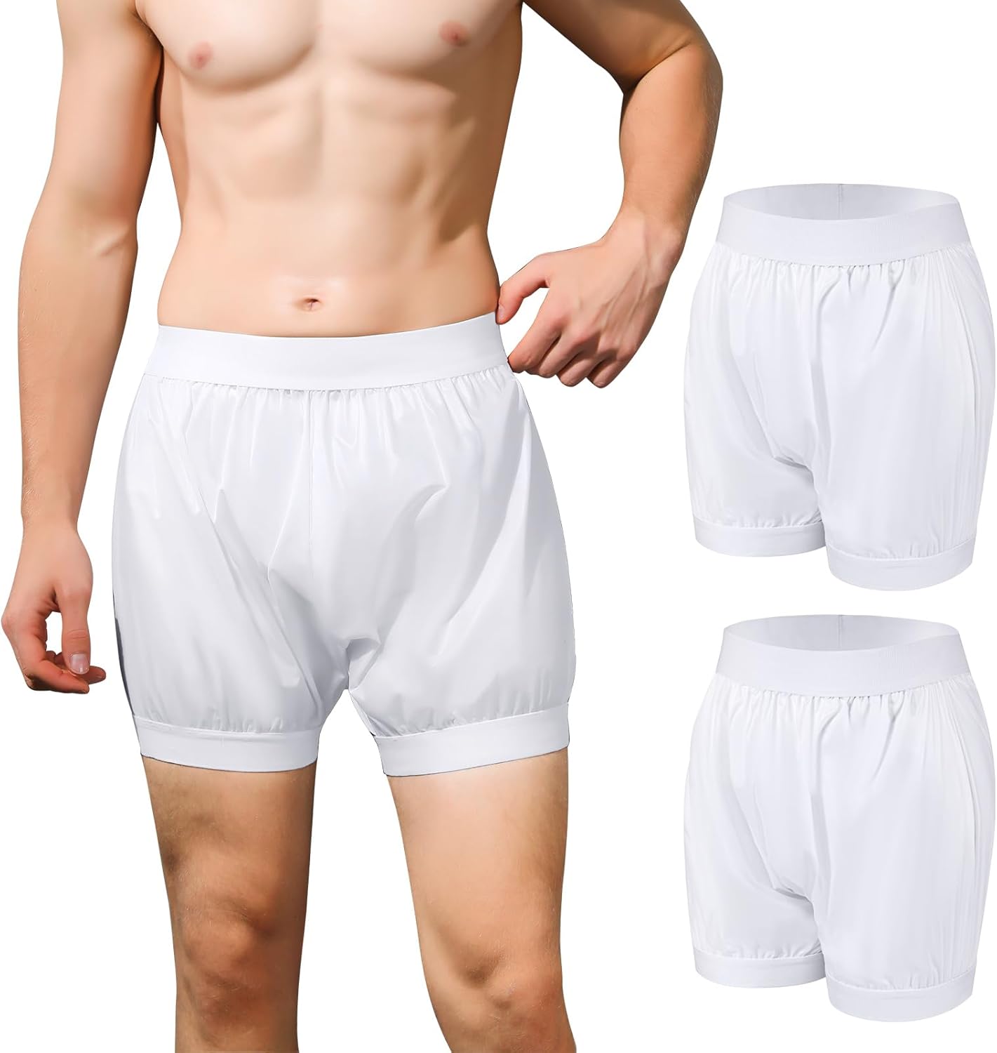 Carer Adult Diaper Covers 2PCS Washable, Leakproof Incontinence Underwear for Men Women Enclosed Elastic, Widened Waistband Design Protection for Long-Term Care & Daily Use(White,Gray,2X-Large)