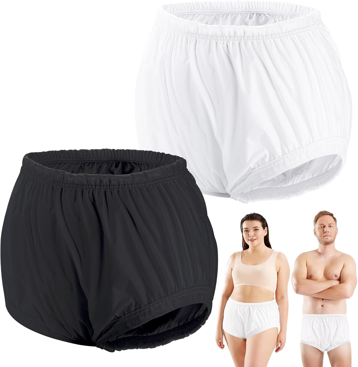 2PCS Carer Adult Diaper Covers for Incontinence Noiseless Reusable Waterproof Underwear Designed to Go On Top of/Together with Diapers & Briefs as Added Leak Resistance Pull-On-Cover Pant