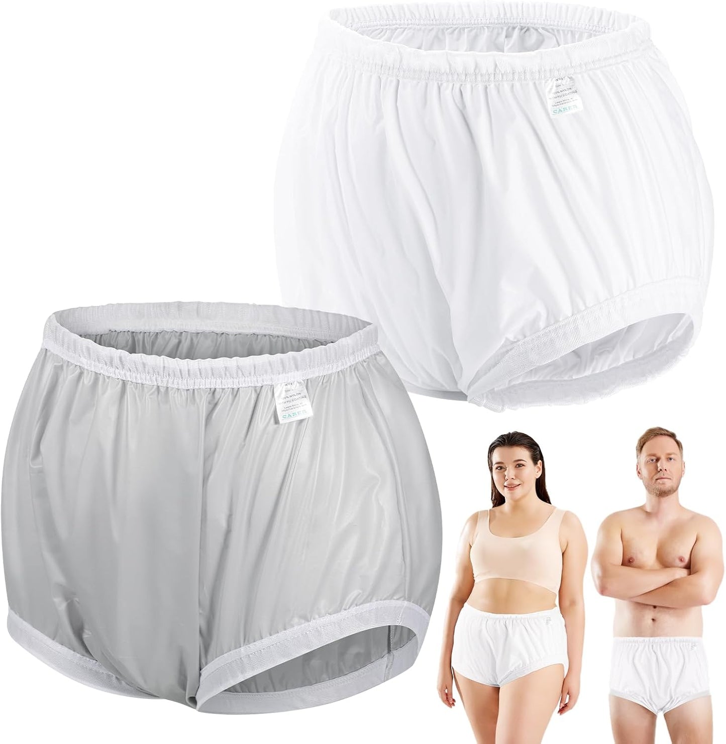 2PCS Carer Adult Diaper Covers for Incontinence Noiseless Reusable Waterproof Underwear Designed to Go On Top of/Together with Diapers & Briefs as Added Leak Resistance Pull-On-Cover Pant