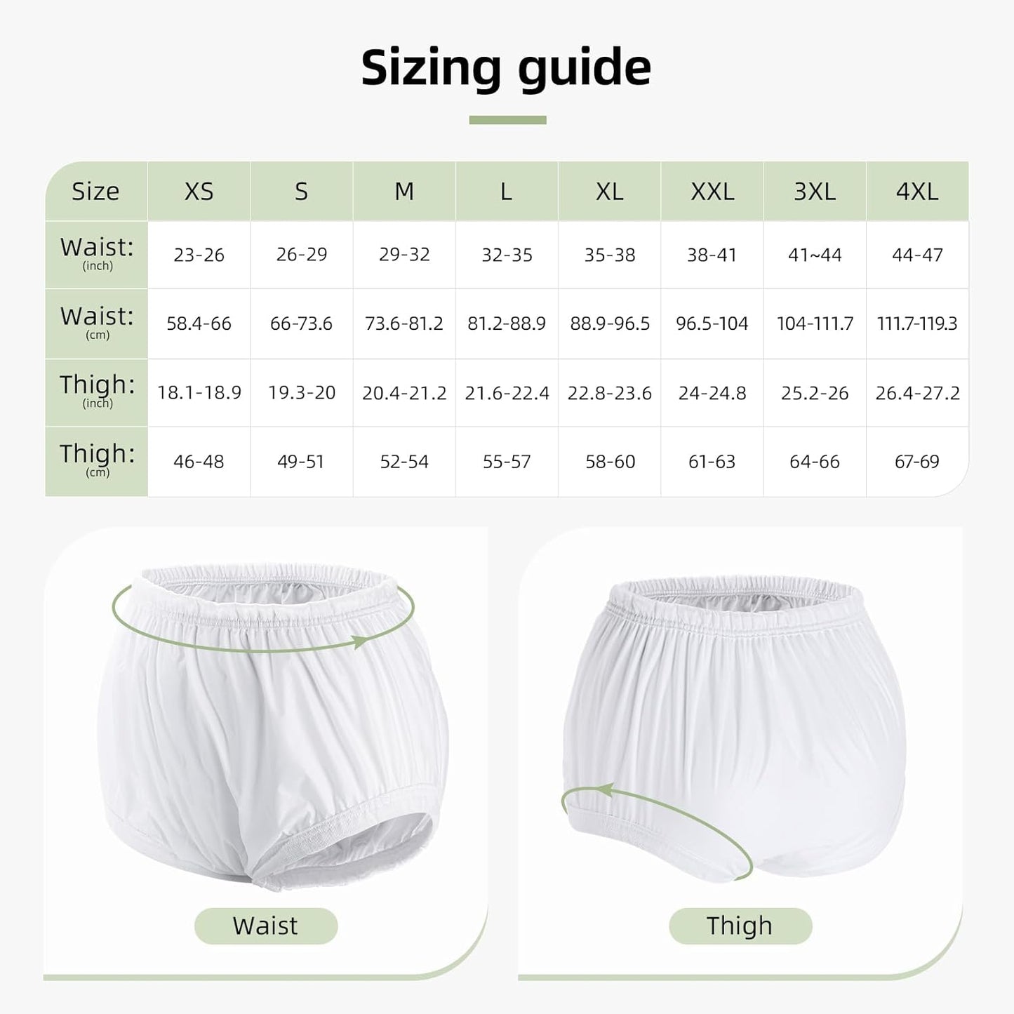 2 PCS CARER Pull-On Waterproof Underwear Unisex Washable Diaper Cover for Incontinence Waterproof,Durable Leakproof Underwear for Incontinence to Use with Diapers & Briefs for Added Leakage Protection