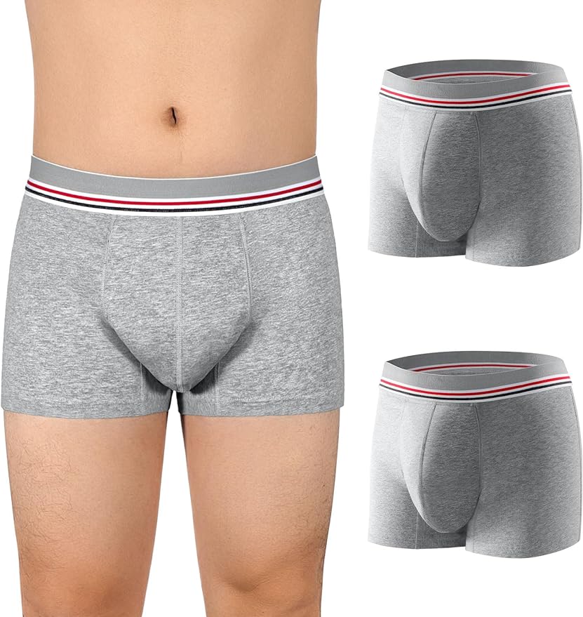 Mens Incontinence Boxer Briefs 2PCS Leakproof Urinary Incontinence Underwear for Men with Front Absorbent Area for Bladder Leakage Protection, Instant Absorbency Mens Incontinence Underwear, Medium