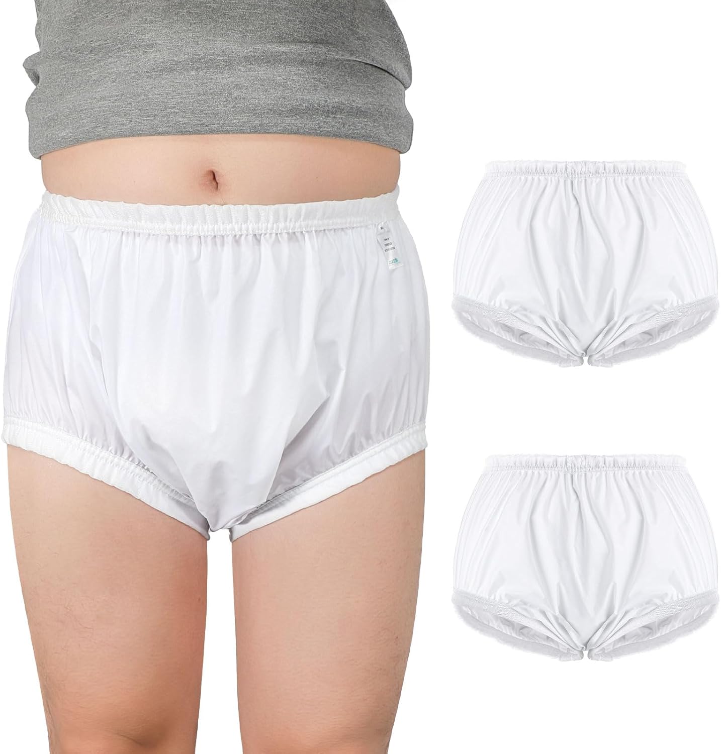 2 PCS CARER Pull-On Waterproof Underwear Unisex Washable Diaper Cover for Incontinence Waterproof,Durable Leakproof Underwear for Incontinence to Use with Diapers & Briefs for Added Leakage Protection