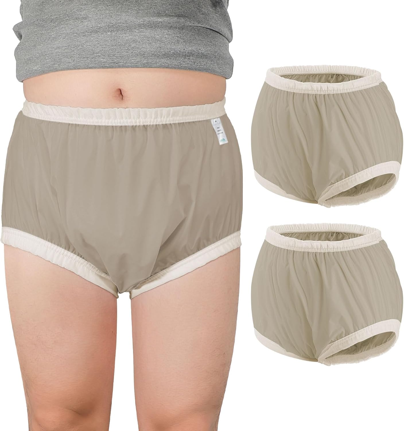 2 PCS CARER Pull-On Waterproof Underwear Unisex Washable Diaper Cover for Incontinence Waterproof,Durable Leakproof Underwear for Incontinence to Use with Diapers & Briefs for Added Leakage Protection