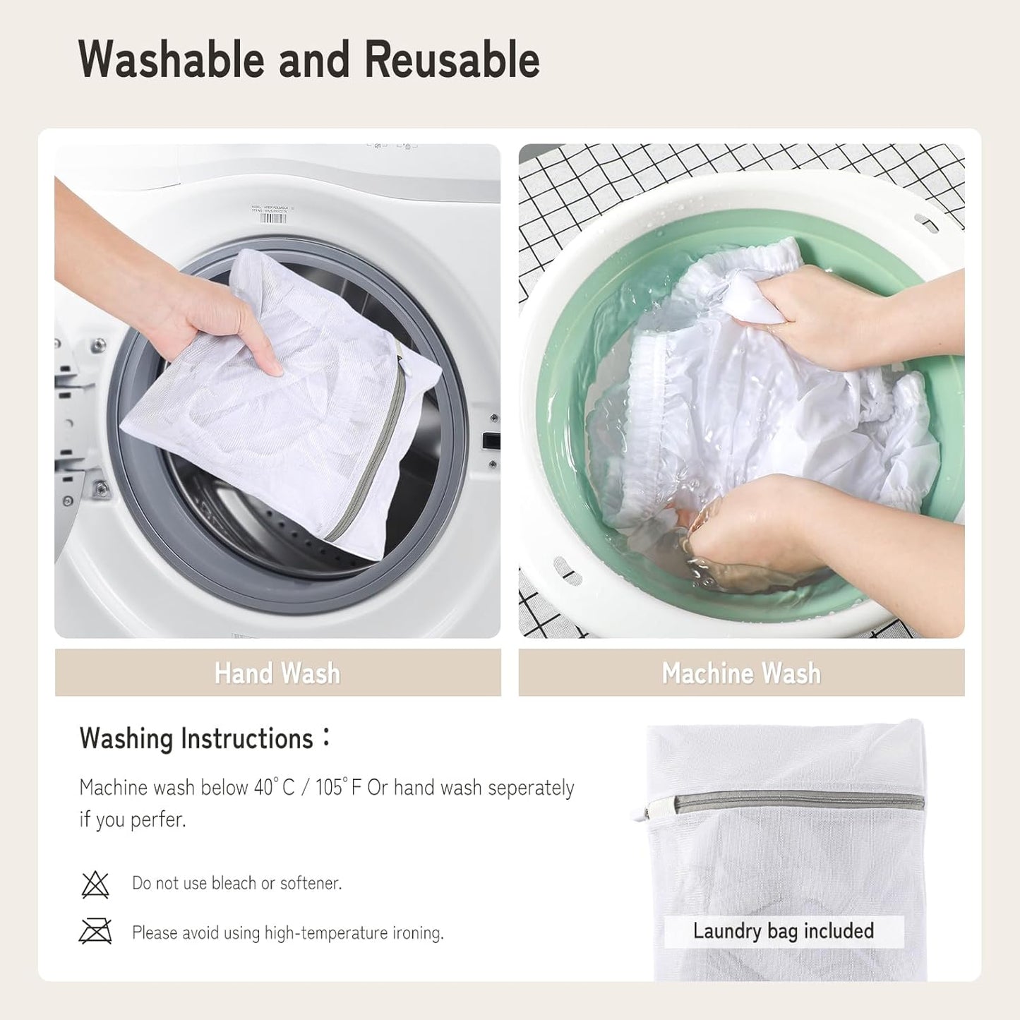 2PCS Carer Adult Diaper Covers for Incontinence Noiseless Reusable Waterproof Underwear Designed to Go On Top of/Together with Diapers & Briefs as Added Leak Resistance Pull-On-Cover Pant