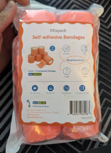 Ofispark Adhesive Bands for Stationery or Household Purposes, Anti-Friction Self Adhesive Bands for Stationery, 2 Inches X 5 Yards 6 Rolls, Rainbow