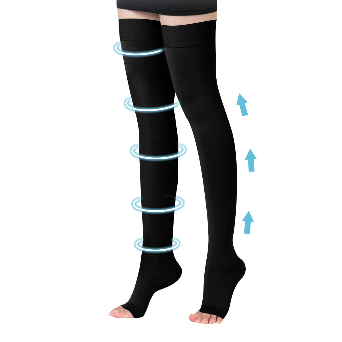 CARER Healthcare Incontinence Pregnancy Elastic stockings for surgical use 20-30 mmHg Medical Pantyhose Open Toe Support Hose with Non-Slide Firm Support Hose for Women Men Edema Varicose Veins Swelling Nursing Compression Pantyhose