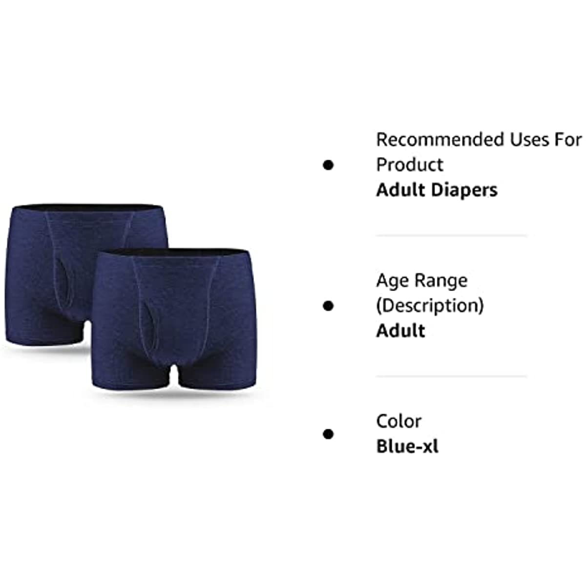 Incontinence Underwear for Men Washable Leakproof Super Absorbency Urinary Incontinence Briefs 2pcs