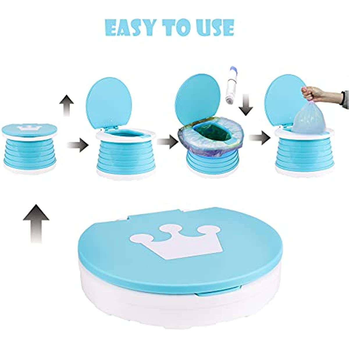 Portable Potty Travel Foldable Potty Chair Seat for Toddler Baby Kids Indoor Outdoor