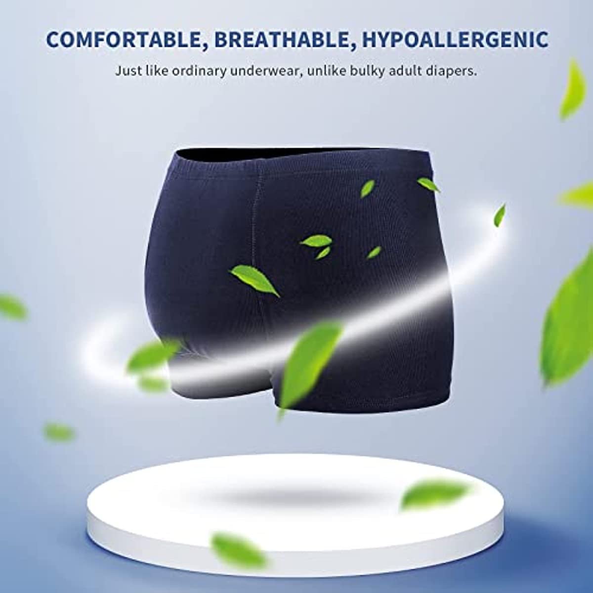 Incontinence Underwear for Men Washable Leakproof Super Absorbency Urinary Incontinence Briefs 2pcs