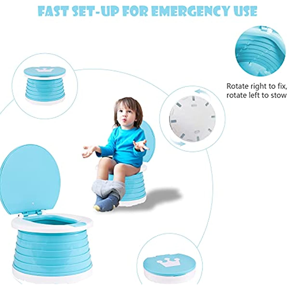 Portable Potty Travel Foldable Potty Chair Seat for Toddler Baby Kids Indoor Outdoor