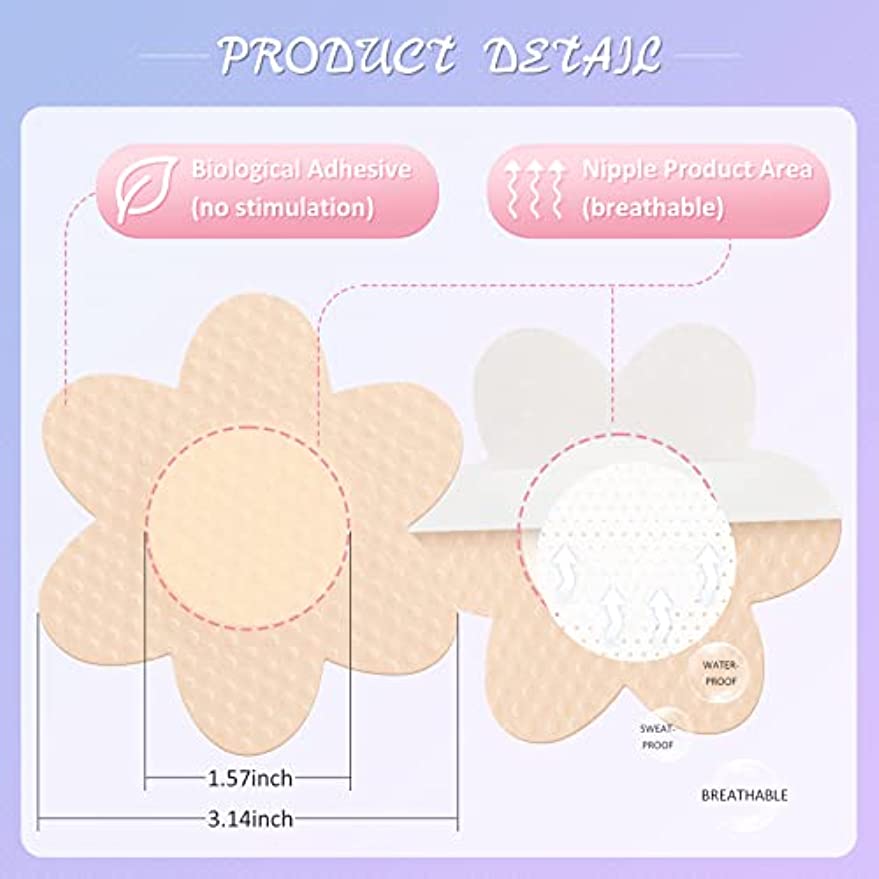 Nipple Stickers Adhesive Nipple Covers Invisible Breast Petals