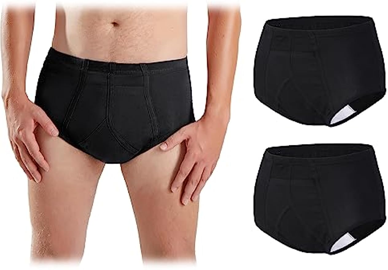 CARER Healthcare Incontinence Pregnancy Pants, Absorbent, for Incontinents Men's Incontinence Underwear Bladder Control Briefs Washable Urinary Underwear for Men Cotton Incontinence Briefs
