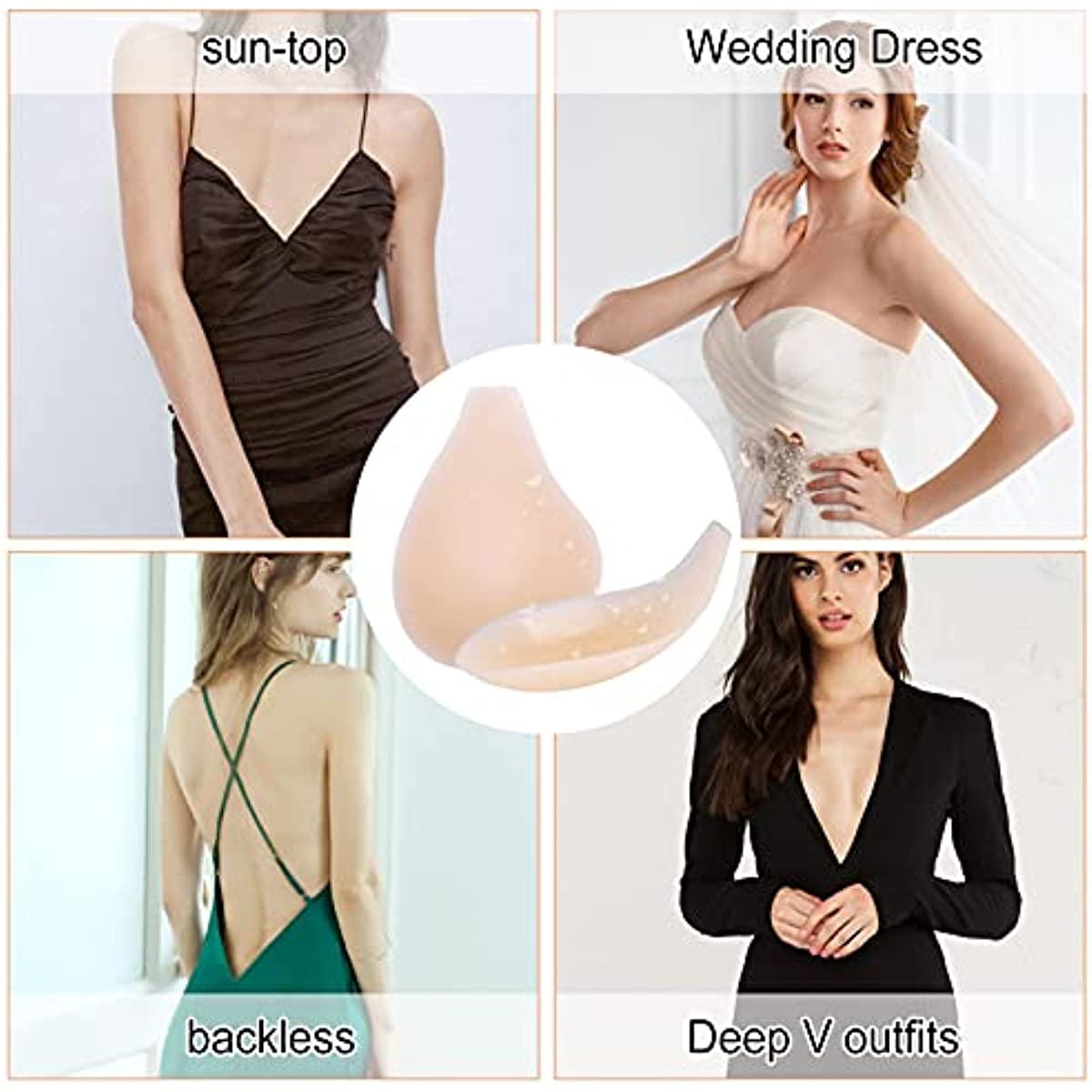Silicone Adhesive Lift Up Bra Stick On Bra Invisible Reusable Backless Strapless Breast Lift Petals for Deep V Push Up