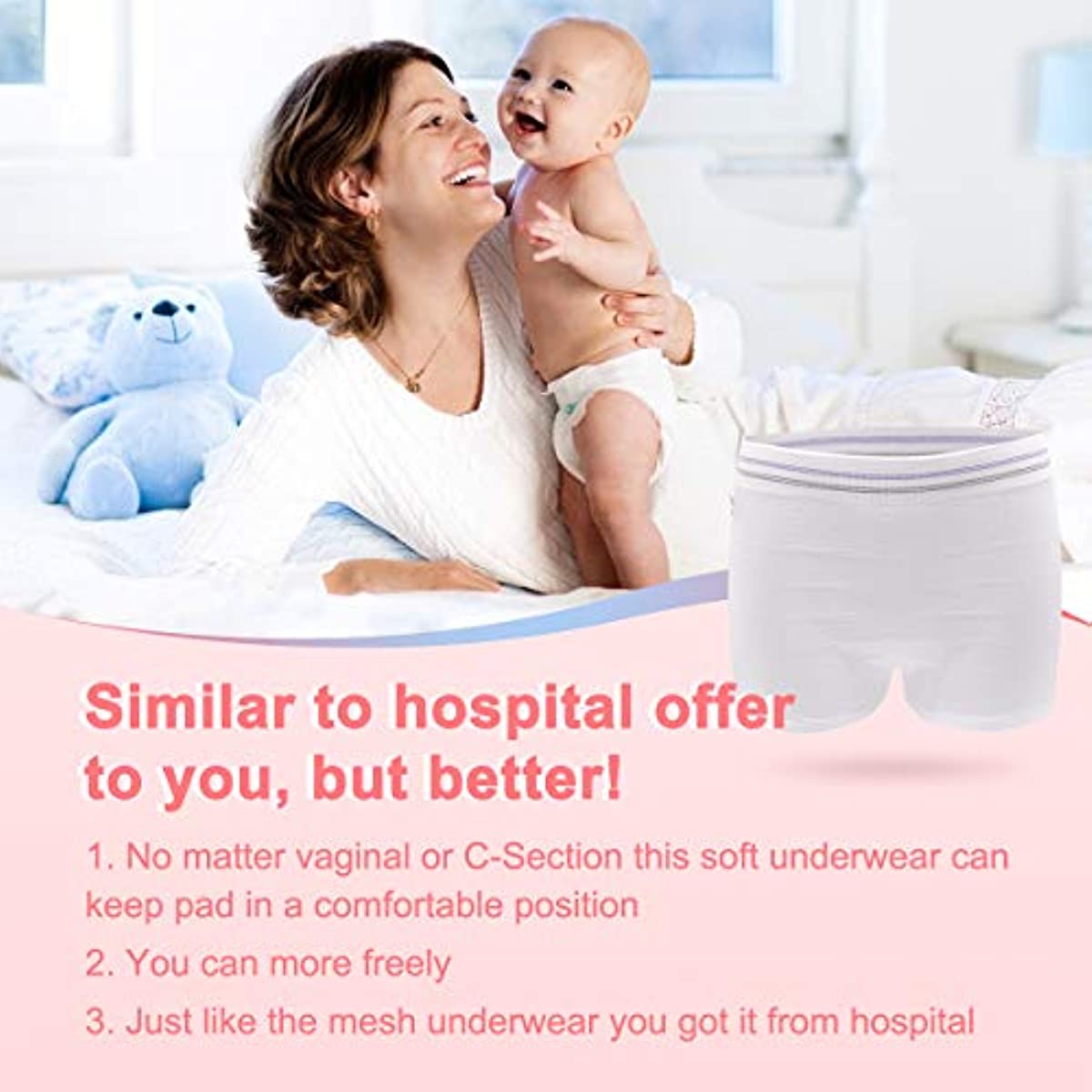 Mesh Postpartum Underwear Seamless Disposable Post Bay C-Section Recovery Maternity Panties for Women