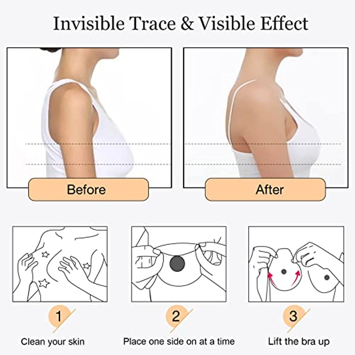 Silicone Adhesive Lift Bra Reusable Stick On Bra Invisible Breast Lift Petals