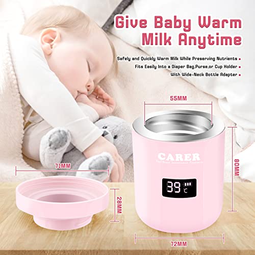 Portable Baby Bottle Milk Warmer Breastmilk Warmer with LCD Rechargeable for Night Feeding Travel Car