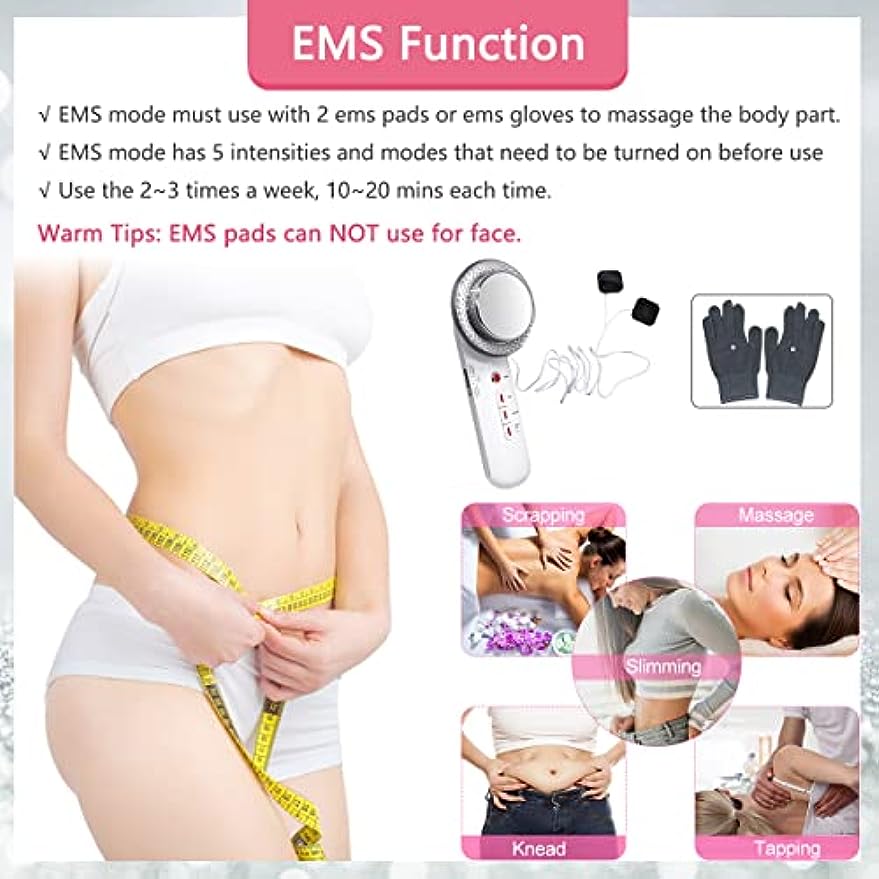 CARER Healthcare Incontinence Pregnancy Cosmetic Apparatus Using Ultrasound for Performing Aesthetic Skin Treatment Procedures 6 in 1 Portable Body Shạping Beauty Massager