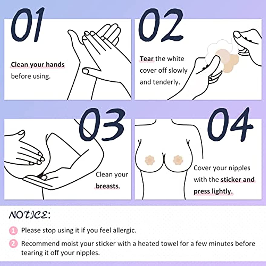 Nipple Stickers Adhesive Nipple Covers Invisible Breast Petals