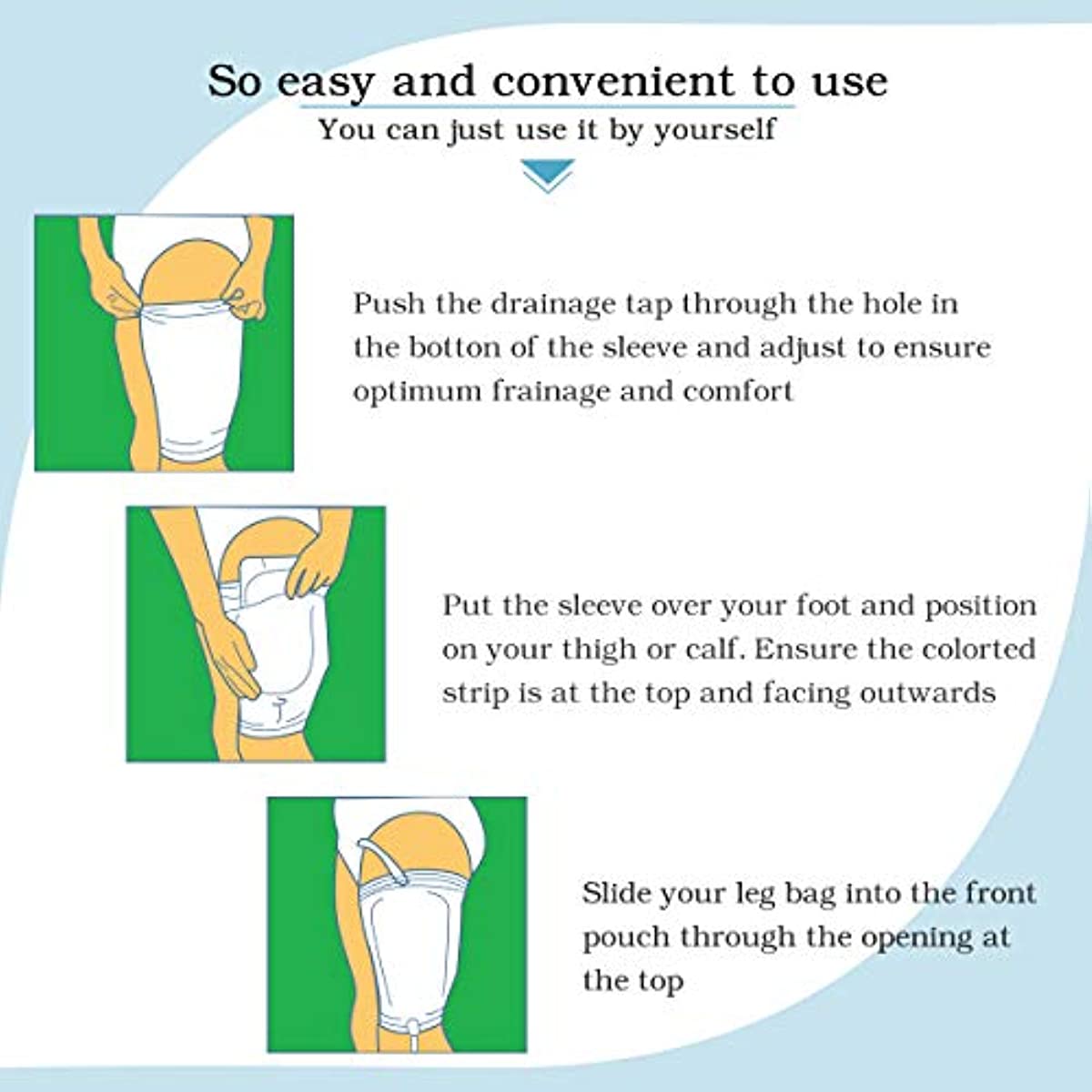 Catheter Leg Bag Holder Urine Leg Bag Sleeves - Urinary Drainage Bag for Men or Women Wheelchairs 2pcs