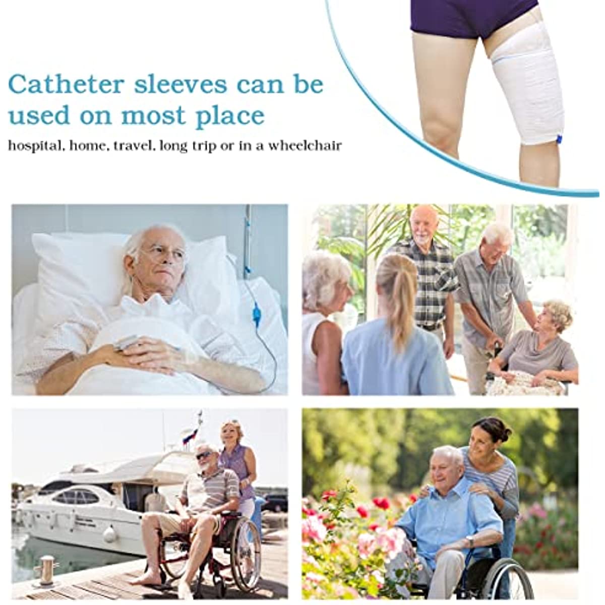 Catheter Leg Bag Holder Urine Leg Bag Sleeves - Urinary Drainage Bag for Men or Women Wheelchairs 2pcs