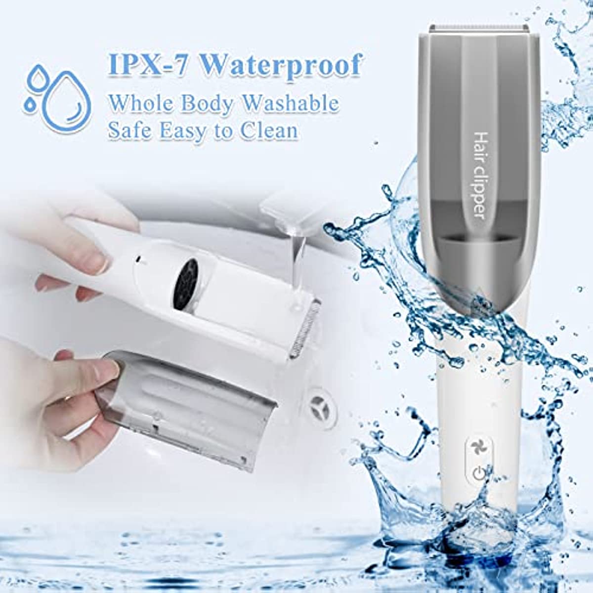 Baby Hair Clipper Silent Vacuum Cordless & Waterproof Kids Hair Trimmer with 3 Guide Combs USB Rechargeable