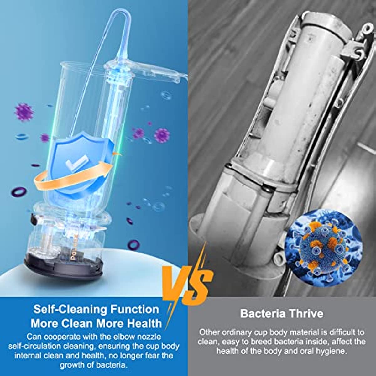 Water Dental Flosser Self-Cleaning Portable Cordless Water Jet with 4 Modes & 5 Jet Tips Oral Irrigator for Home Travel Use