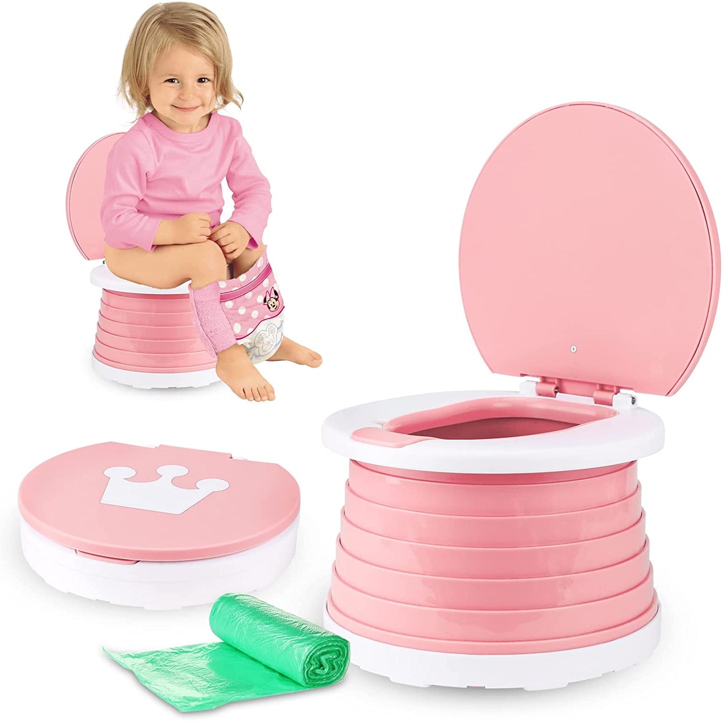 Portable Potty Travel Foldable Potty Chair Seat for Toddler Baby Kids Indoor Outdoor