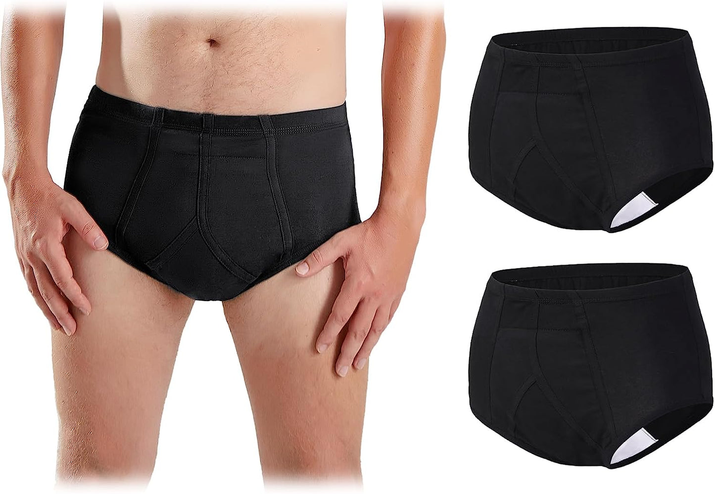 CARER Healthcare Incontinence Pregnancy Pants, Absorbent, for Incontinents Men's Incontinence Underwear Bladder Control Briefs Washable Urinary Underwear for Men Cotton Incontinence Briefs