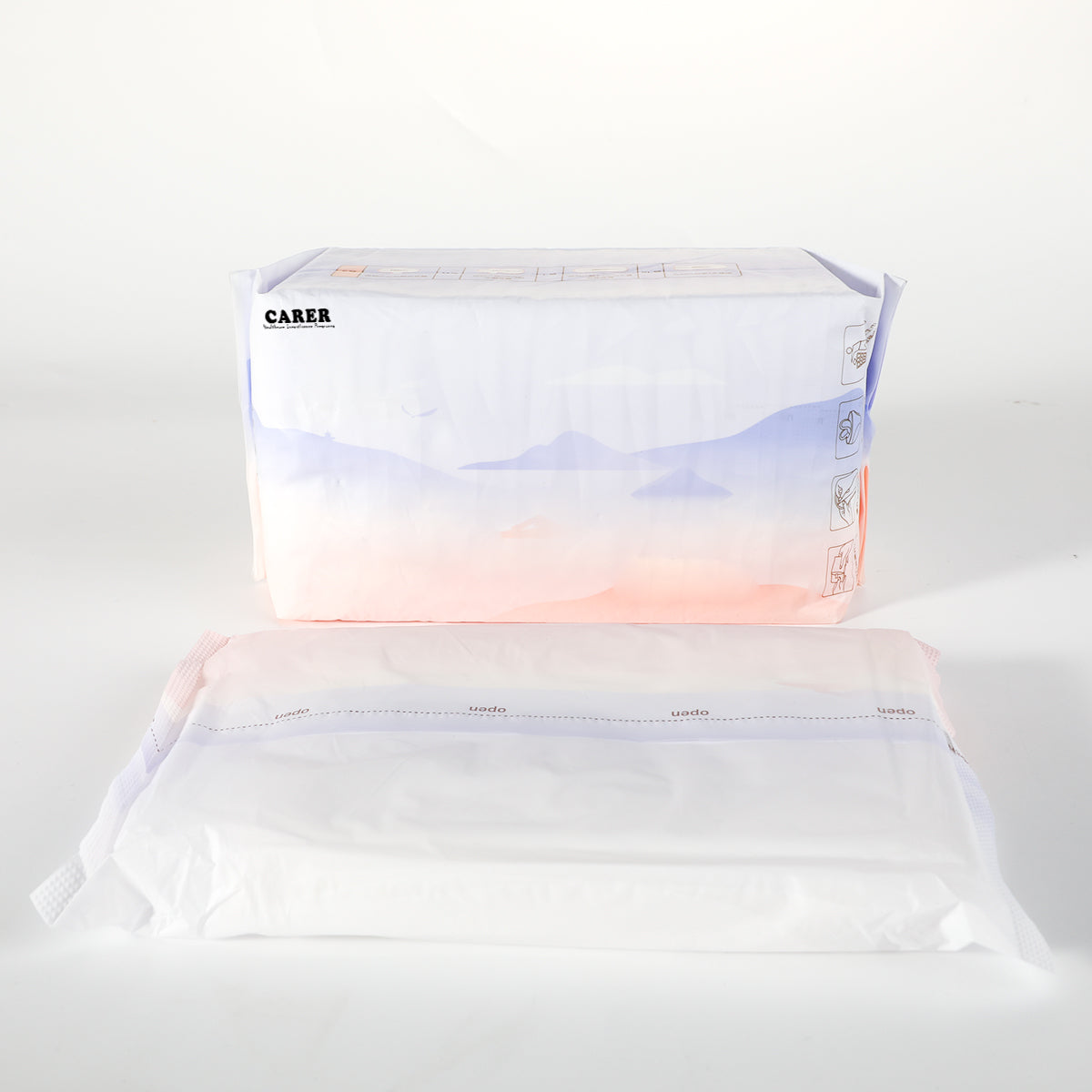 CARER Healthcare Incontinence Pregnancy Sanitary Towels Ultra Thin Sanitary Pads Large with Wings