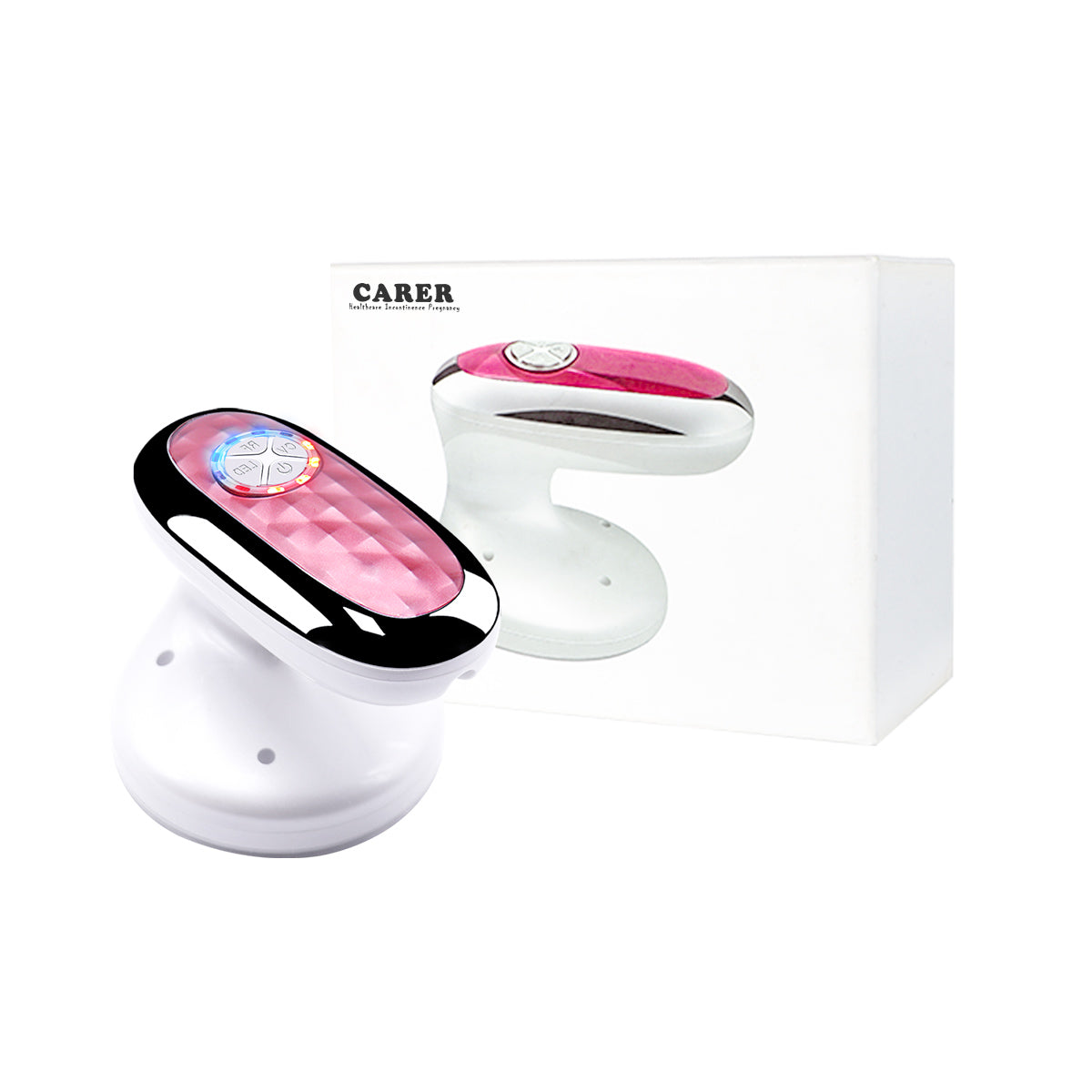 CARER Healthcare Incontinence Pregnancy Electrically-powered Apparatus for Treating Skin by Applying Low Level Light and Sonic Vibrations to the Skin