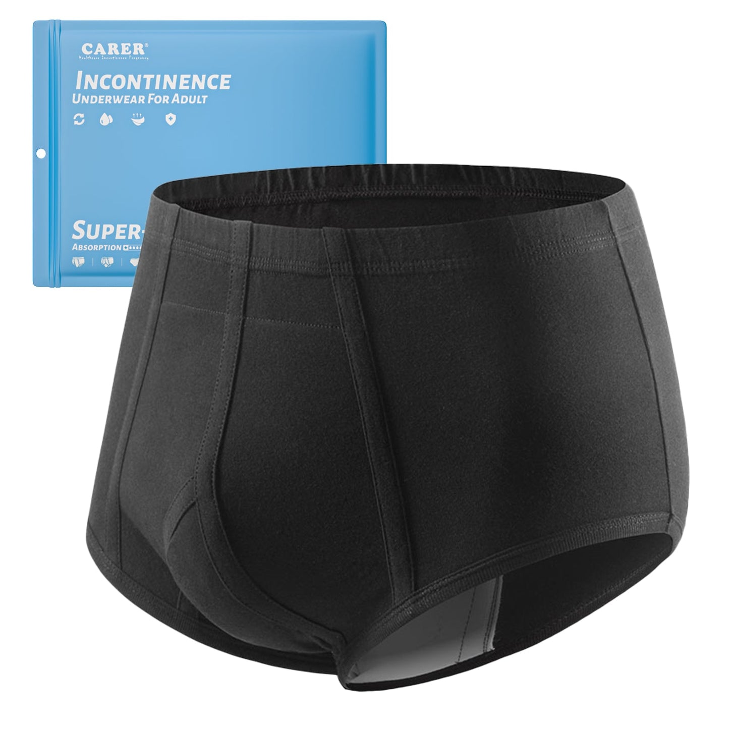 CARER Healthcare Incontinence Pregnancy Pants, Absorbent, for Incontinents Men's Incontinence Underwear Bladder Control Briefs Washable Urinary Underwear for Men Cotton Incontinence Briefs