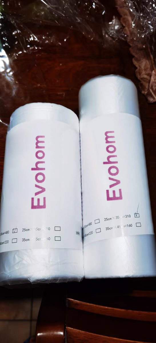 Evohom Plastic Food Storage Bags for Household Use Food Storage Bags, Clear Plastic Bags, Fresh-Keeping Bags Roll for Food, Fruit, Vegetable, Refrigerator Storage, Kitchen