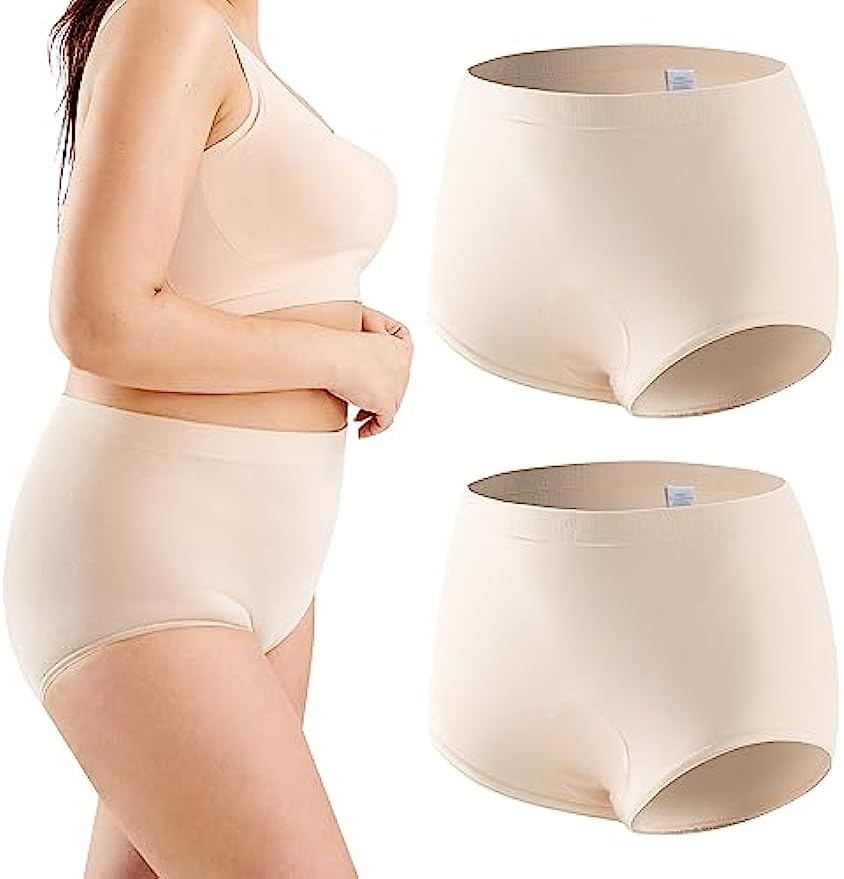 Incontinence Underwear for Women Washable Postpartum Menstrual Panties with Absorbent Area