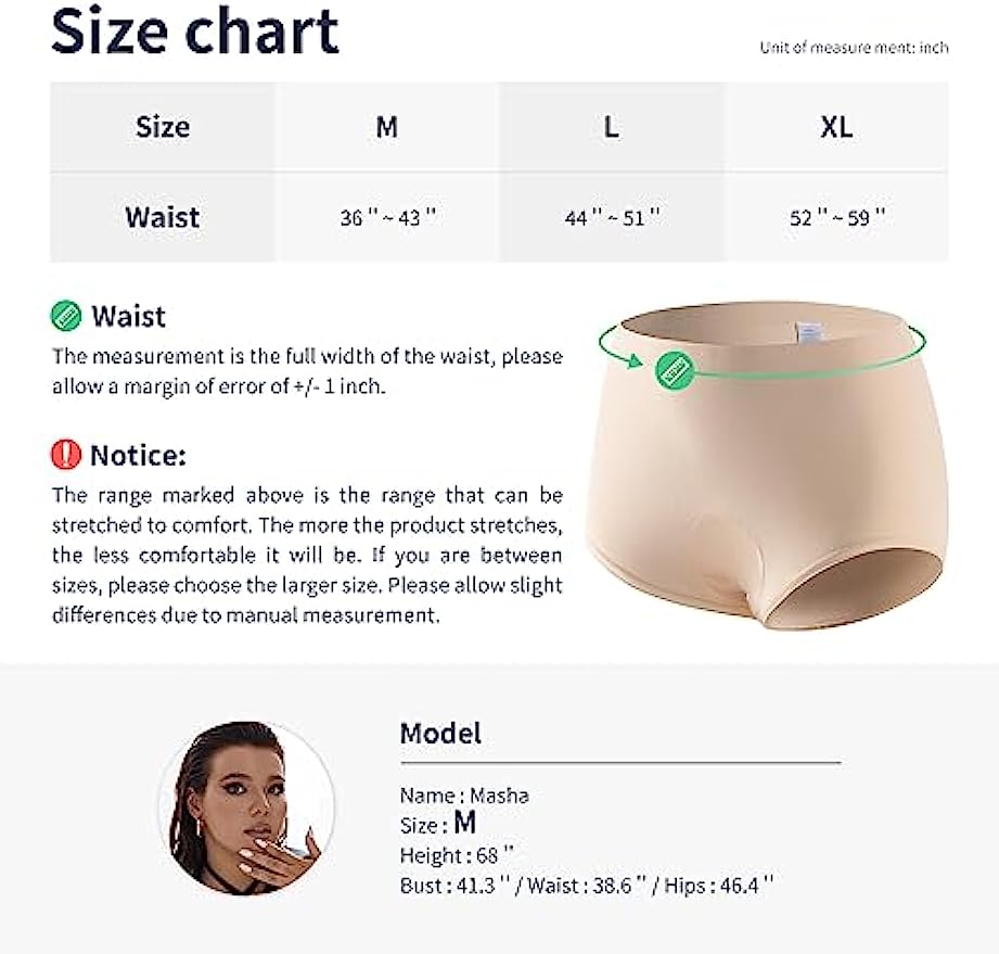 Incontinence Underwear for Women Washable Postpartum Menstrual Panties with Absorbent Area