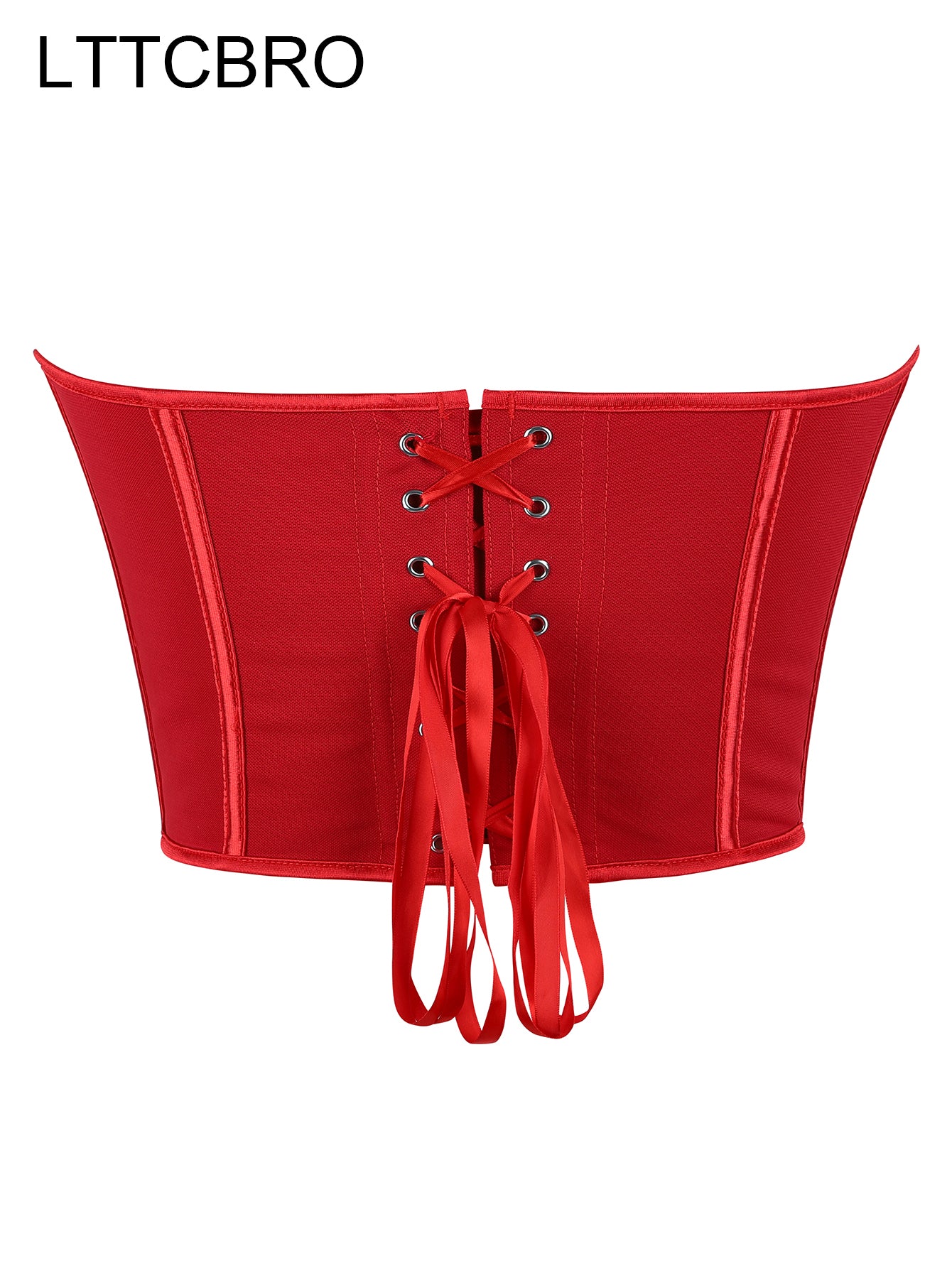 LTTCBRO Rot Matte Muster Korsett Top Body für Frauen Sexy Palace Bustier Schnürung Unterbrust Dessous Bodyshaper