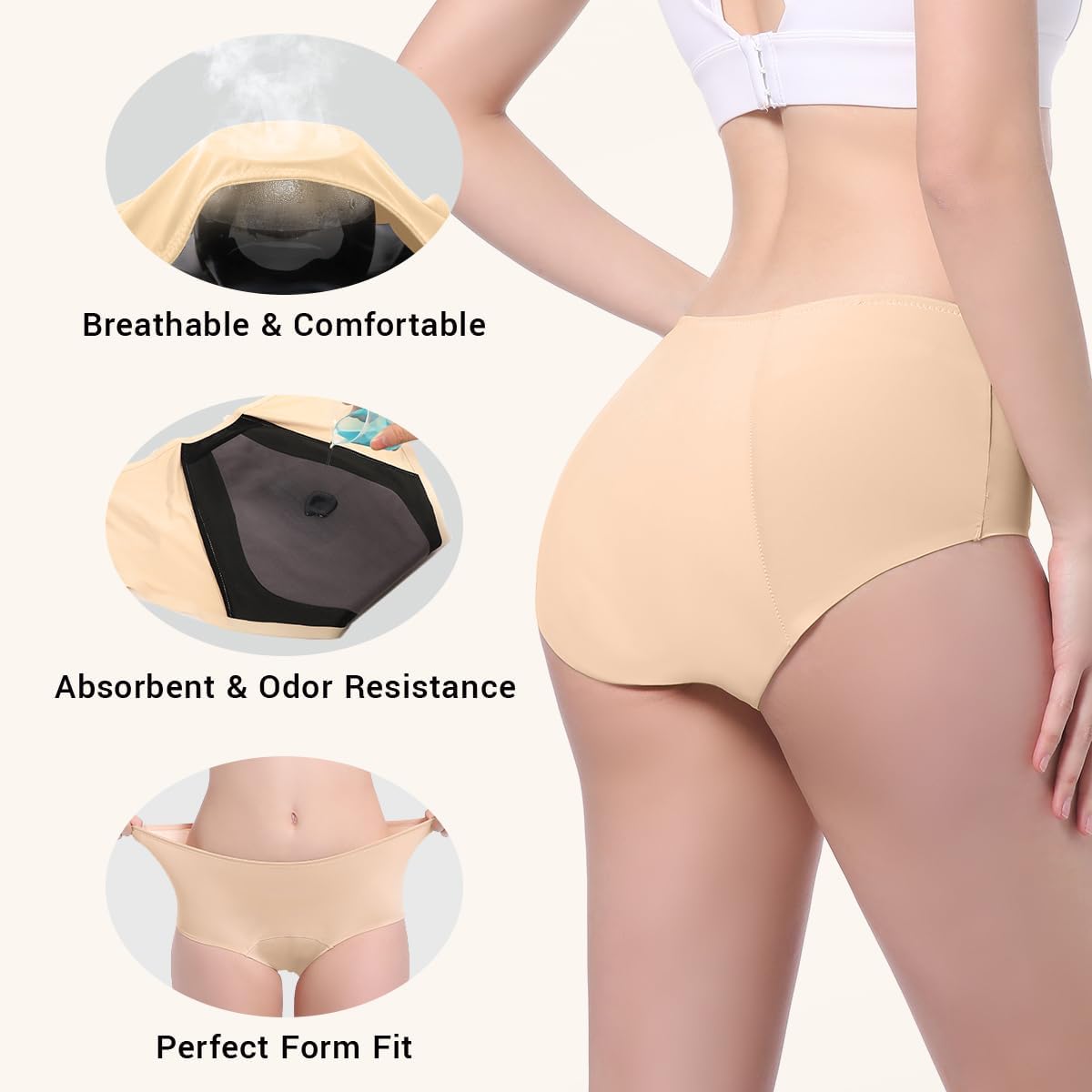 Carer Leak Proof Underwear for Women Washable Incontinence Underwear for Women 150ml Super Absorbent Bladder Leak Panties for Incontinence Postpartum Bladder Leakage Protective Panties 3 PCS, 2X-Large