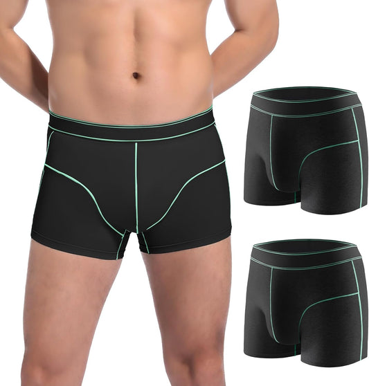 CARER Incontinence Underwear for Men Washable Mens Cotton Incontinence Boxer Briefs with Front 100ml Absorbent Bladder Leak Proof Underwear 2pk