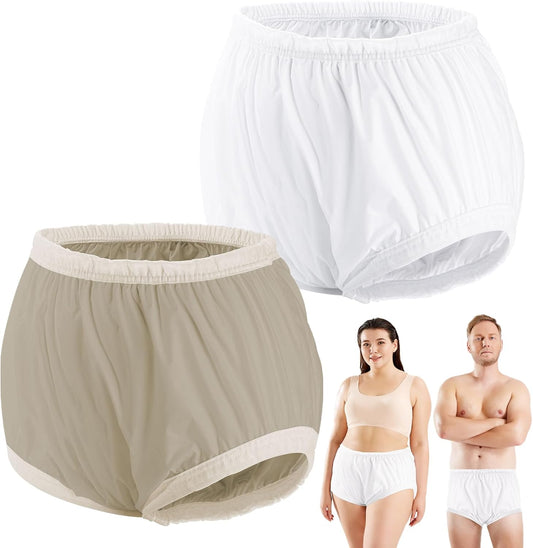 2PCS Carer Adult Diaper Covers for Incontinence Noiseless Reusable Waterproof Underwear Designed to Go On Top of/Together with Diapers & Briefs as Added Leak Resistance Pull-On-Cover Pant