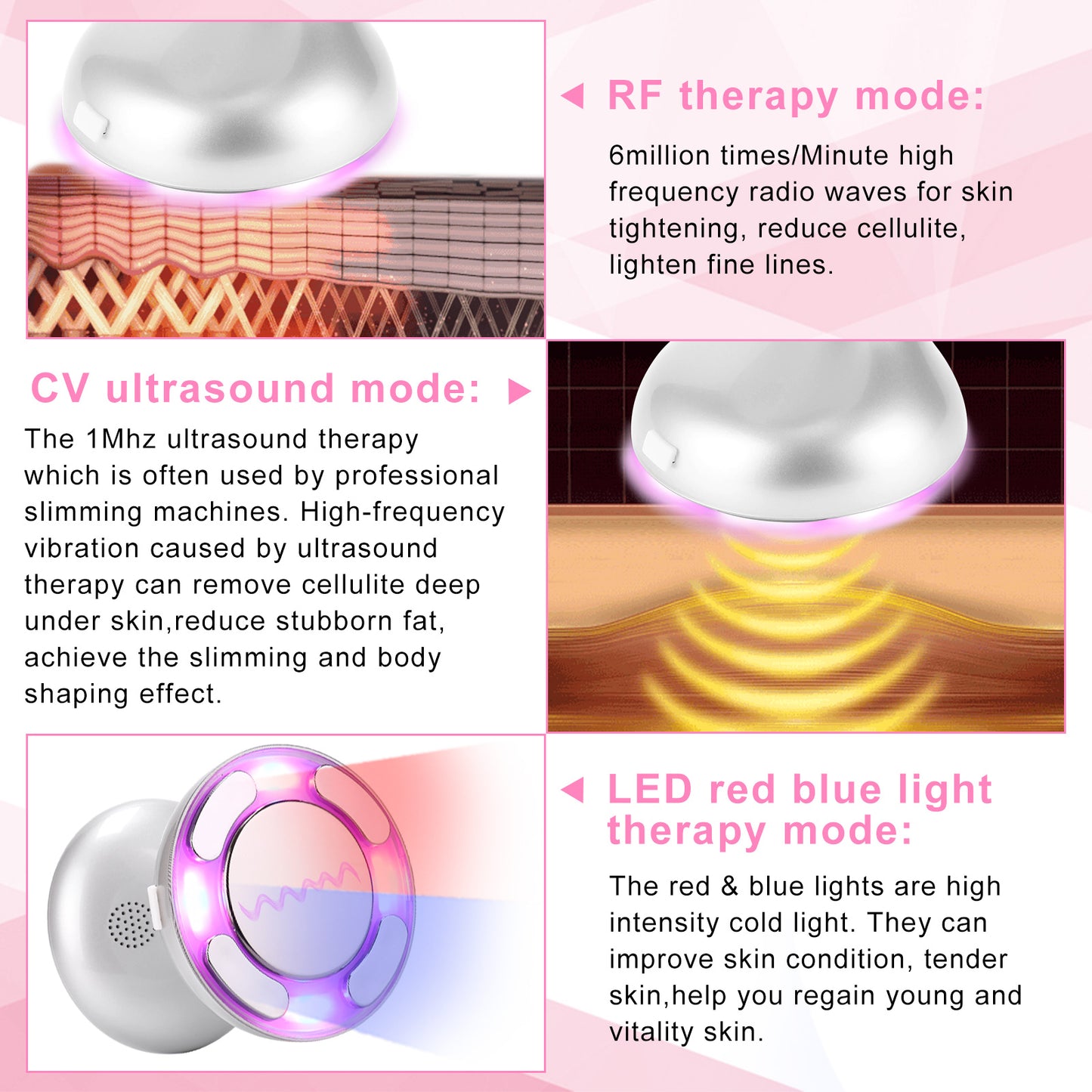 RF Body Shaping Machine Ultrasonic Cavitation Body Sculpting Fat Burning Massager