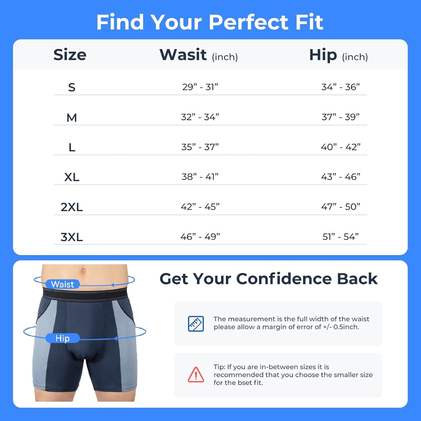 Inkontinenzunterwäsche für Männer, waschbar, 80 ml, wiederverwendbar, Inkontinenzunterwäsche für Männer, zum Schutz vor Blasenauslauf, auslaufsichere Unterwäsche für Männer, Boxershorts bei Harninkontinenz (4 Blau, L)
