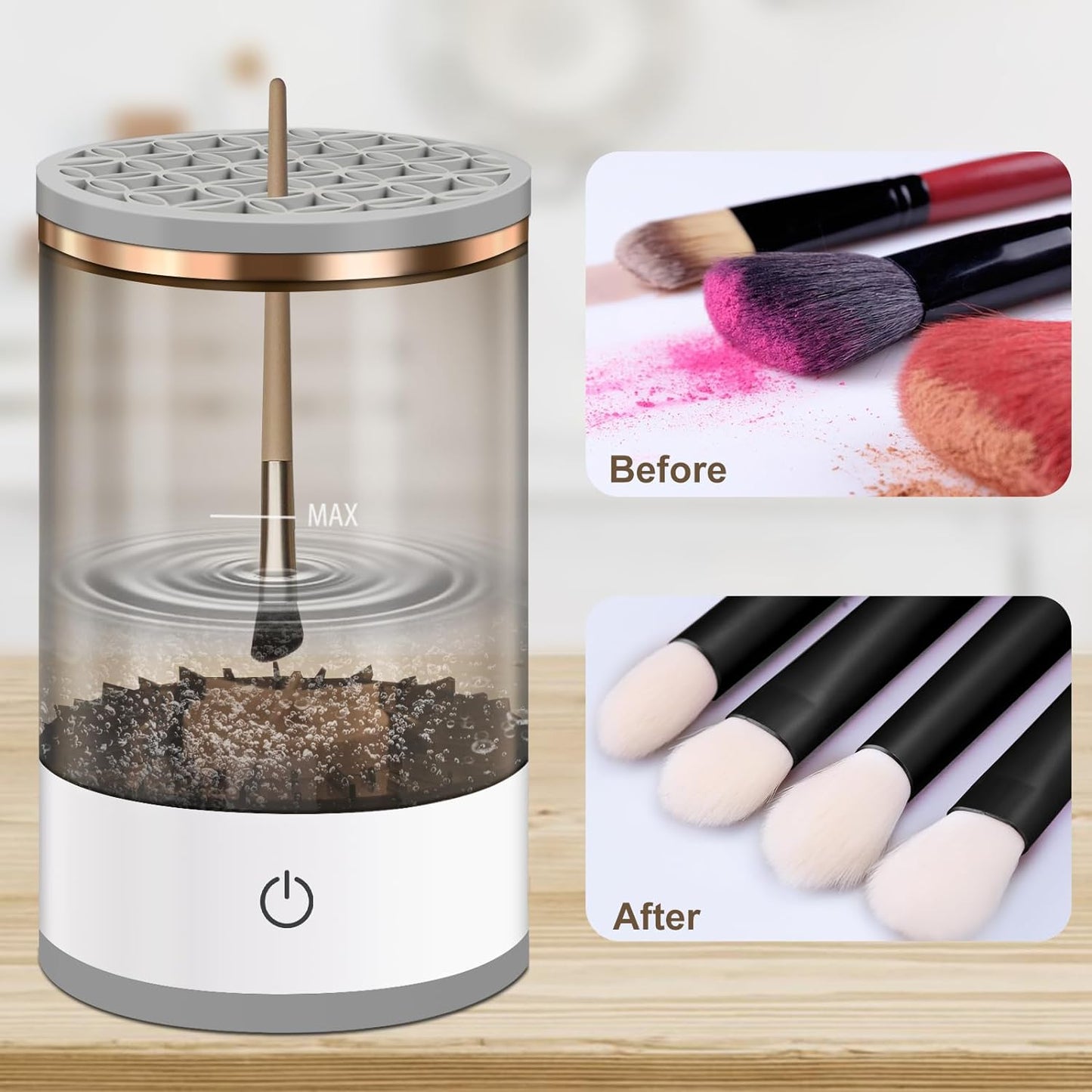 Electric Make Up Brush Cleaner Machine & Sponge Cleaner - Automatic Makeup Cleaner for Brushes and Sponges