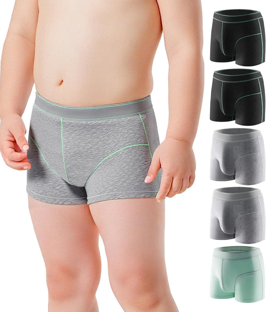 Carer Boys Incontinence Underwear Washable with Front Absorbent 60ML Breathable Cotton Absorbent Underwear for Kids 5 Pack Reusable Waterproof Incontinence Underwear for Boys Age 4-18, X-Small