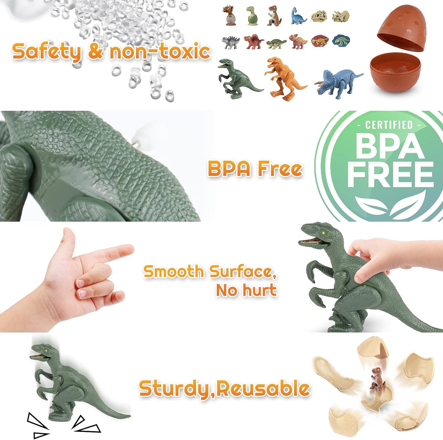 Easter Dinosaur Eggs Toys for Kids, Dinosaur Figures Reusable Dinosaur Fossils Surprise Egg Educational Toy Girls Boys Birthday Gifts Dinosaur Collection Toy for Kids 3 4 5 6 7 8 9 10+ Year Old