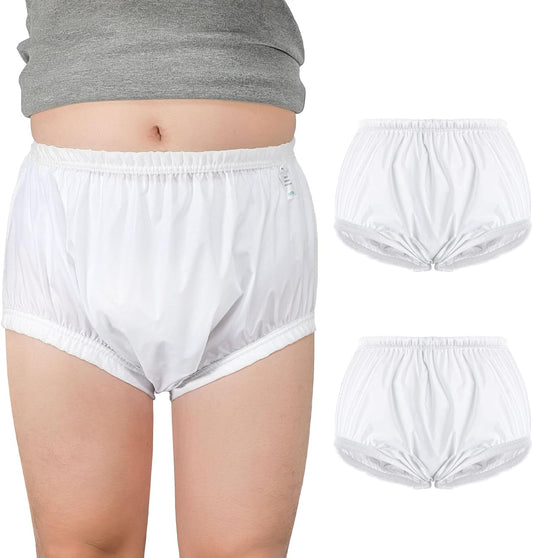 2 PCS CARER Pull-On Waterproof Underwear Unisex Washable Diaper Cover for Incontinence Waterproof,Durable Leakproof Underwear for Incontinence to Use with Diapers & Briefs for Added Leakage Protection