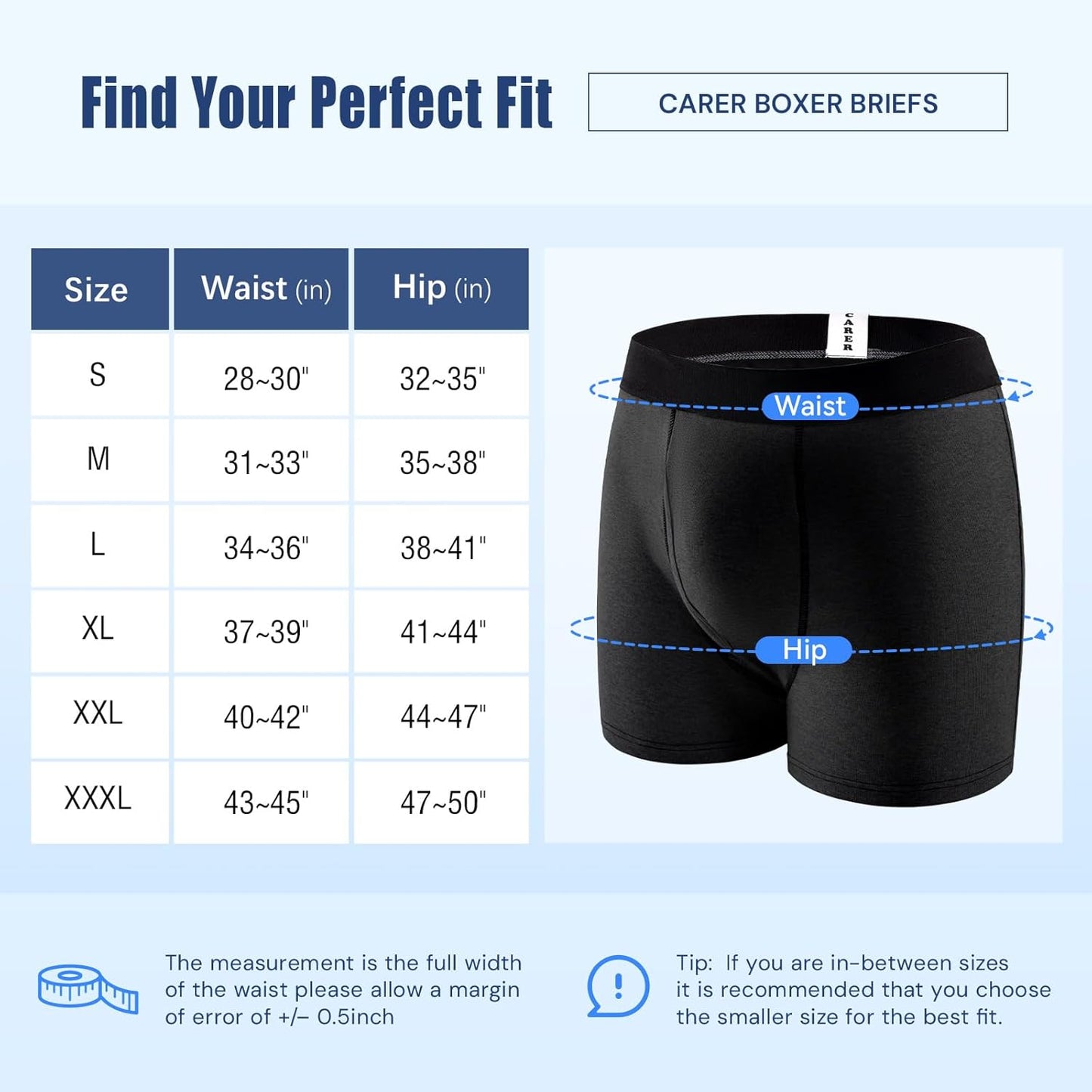 CARER Incontinence Underwear for Men Washable Mens Incontinence Boxer Briefs with Front Absorbent for Bladder Leakage 100ML 3 PACK Cotton Reusable (S, Pattern/2 Black)